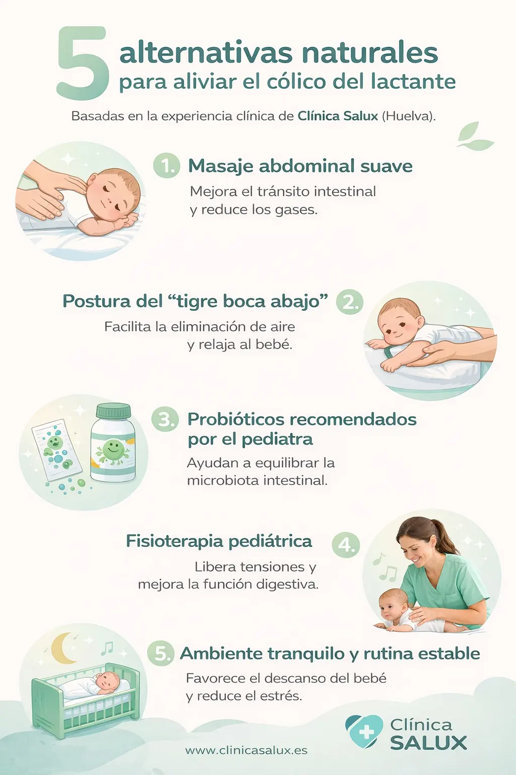 5 alternativas naturales para aliviar el cólico del lactante